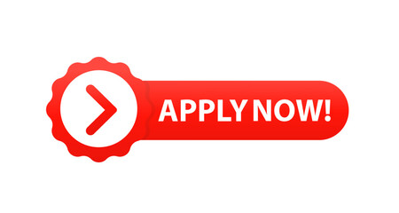 Poster - Apply now button for apps and websites. Vector illustration