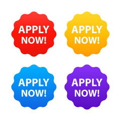 Poster - Apply Now stamp set for apps and websites. Vector illustration
