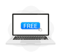 Poster - Free laptop buttons with cursor. Vector illustration