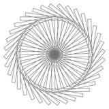 Fototapeta Londyn - Simple mandalas for beginner. Monochrome icon with springs. Simple Mandala, Zen tangle coloring page on white background.