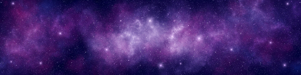 Wall Mural - nebula and stars in night sky web banner. space background.