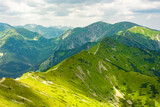 Fototapeta Góry - Beautiful view of the Tatra Mountains landscape. View of the mountains from the top. High mountain landscape.