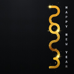 Wall Mural - 2023 Happy New Year background. Gold glitter numbers. Vector banner