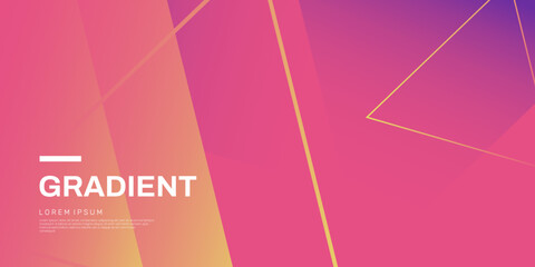 Poster - Abstract background with skew gradient stripes in pink and orange colors. Smooth gradient for horizontal banner, website, landing page, header. Vector eps 10