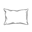 © setory - Pillow line icon vector illustration. Hand drawn outline soft cushion for comfort and rest while sleeping at night in bedroom, single fluffy cotton pillow for home bed or sofa of square shape