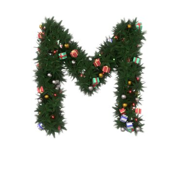 Decorative Wreath Font - Letter M