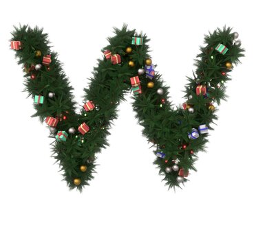 Decorative Wreath Font - Letter W
