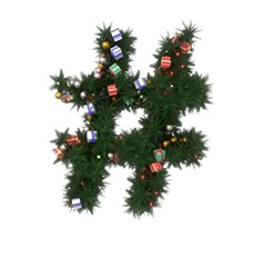 Fototapete - Decorative Wreath Font - Hash Tag, number