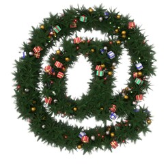 Fototapete - 3D Render of Decorative Wreath Font - At Sign