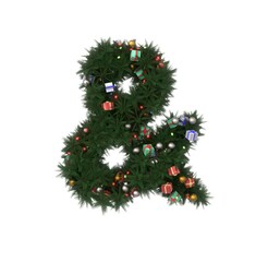 Fototapete - 3D Render of Decorative Wreath Font - And Symbol