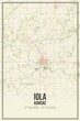 © Rezona - Retro US city map of Iola, Kansas. Vintage street map.