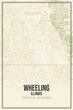 © Rezona - Retro US city map of Wheeling, Illinois. Vintage street map.