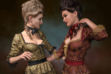 Wall Mural - Rococo Friends, 3d CG