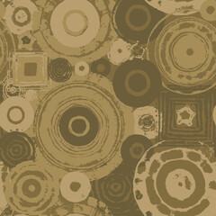Poster - seamless abstract pattern of geometric shapes, circles and squares imitating embroidery or tapestry. Repeating vector background. Suitable for wallpaper, wrapping paper or fabric design