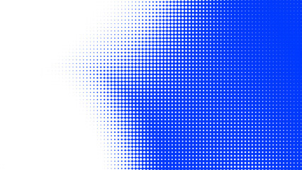 Poster - Dots halftone white blue color pattern gradient texture with technology digital background. Dots pop art comics with summer background.