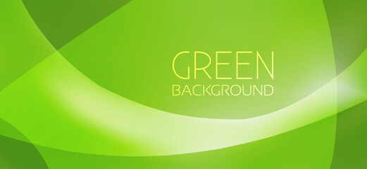 Wall Mural - Green background with rounded translucent shapes. Vector graphics