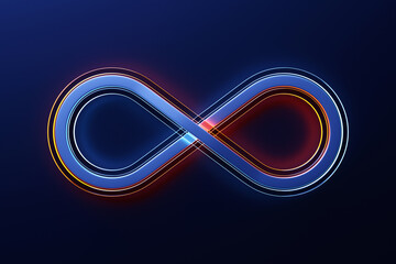 Poster - infinity symbol template. 3d illustration of a realistic sign of eternity with colored stripes. colo