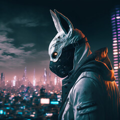 Poster - Human bunny in mask