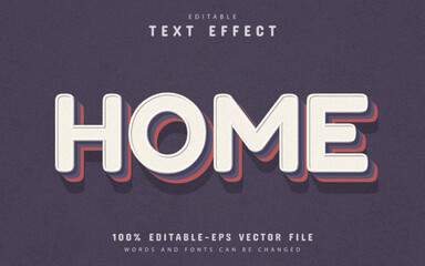 Home 3d retro vintage style text effect