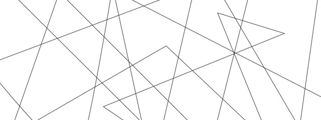 Abstract black and white liens with many squares and triangles shape on white background. Abstract geometric lines background. Vector illustration.