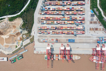 Wall Mural - container terminal