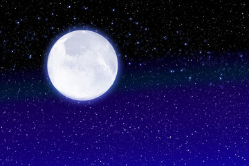 full moon & stardust in the midnight gradient printable background