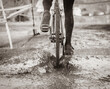 Cyclocross rider in the mud