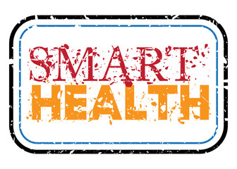 Poster - Simple vintage rubber stamp with Smart Health text.