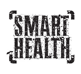 Poster - Simple vintage rubber stamp with Smart Health text.