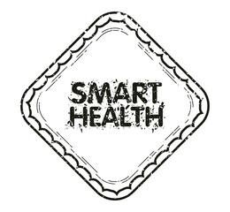 Poster - Simple vintage rubber stamp with Smart Health text.