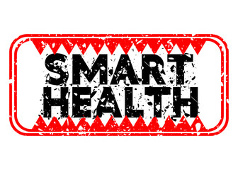 Poster - Simple vintage rubber stamp with Smart Health text.