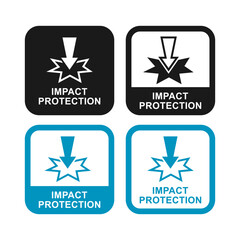 Wall Mural - Impact protection logo badge set. Suitable for product label