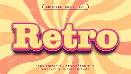 Poster - retro vintage color 3d text editable text effect	