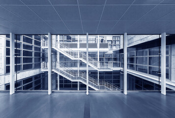 Wall Mural - Interior view of corridor in modern architecture