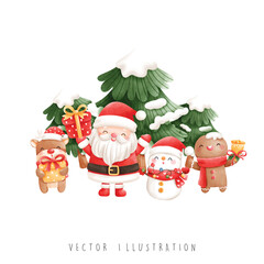 Wall Mural - Christmas Santa, Christmas vector illustration