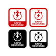 Rapid response badge logo template. Suitable for information