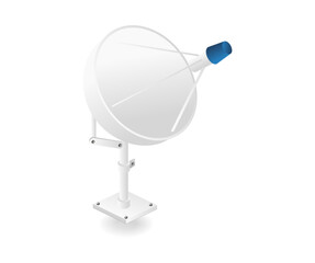 Poster - Isometric flat illustration of satellite dish transmitter concept