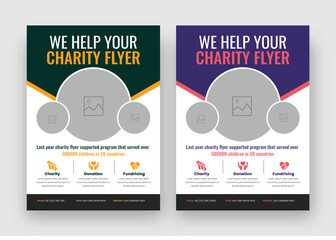 Fundraising Charity Flyer, Donation Banner, Charity flyer template