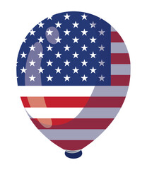 Sticker - balloon with US flag