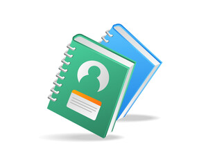 Poster - Client contact book illustration flat 3d isometric concept