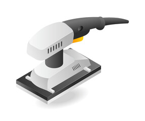 Poster - Flat 3d isometric illustration concept of electric sanding machine
