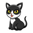 © frescostudio - Cute black smoke cat cartoon sitting