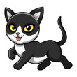 © frescostudio - Cute black smoke cat cartoon