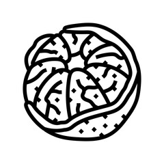 Poster - peeled mandarin line icon vector. peeled mandarin sign. isolated contour symbol black illustration