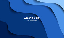 Wavy Blue Shapes Abstract Background Design