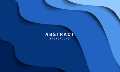 Wall Mural - wavy blue shapes abstract background design