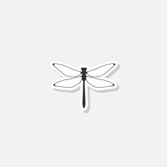 Sticker - Dragonfly icon sticker isolated on white