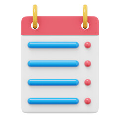 Poster - Flip calendar assignment. 3D rendering. PNG icon on transparent background.