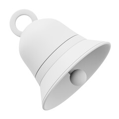 Poster - White bell, notification symbol. 3d rendering. PNG icon on transparent background.