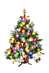 Wall Mural - Decorated christmas tree